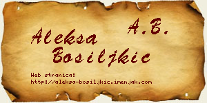 Aleksa Bosiljkić vizit kartica